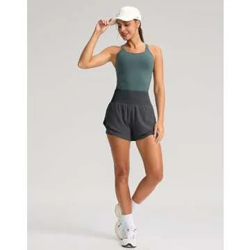SANTINY 2 in 1 Running Shorts for Women with Pockets