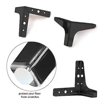 JLXMAXLJ Modern Metal Furniture Legs 4 inches, Set of 4 Furniture Legs Replacement for Dresser Cabinet Couch Bed Chair Table Ottoman DIY Replacement Parts