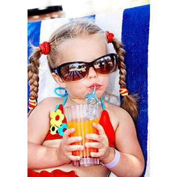 Reusable Sea Animal Straws for Sea Party Favors, 16 PCS Plastic Ocean Creature Drinking Straws Silly...