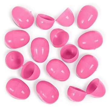 American Carnival Mart 100 Pack of Pink Bulk Hinged Easter Eggs for Kids Fun