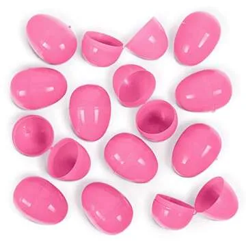American Carnival Mart 100 Pack of Pink Bulk Hinged Easter Eggs for Kids Fun