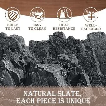 13 Pieces Slate Drink Coasters, GOH DODD 4 Inch Black Coasters Stone Coaster Set, Laser Engraving Bl...