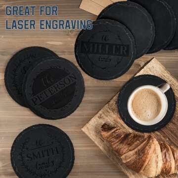 GOH DODD Slate Coaster Set - 13 Personalized Drink Coasters