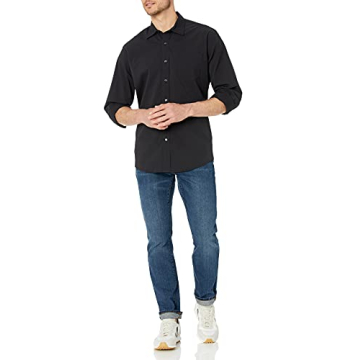 Amazon Essentials Men's Casual Poplin Shirt in Large