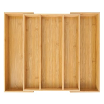 Utoplike Bamboo Expandable Kitchen Drawer Organizer, Adjustable Utensil Holder and Cutlery Tray Orga...