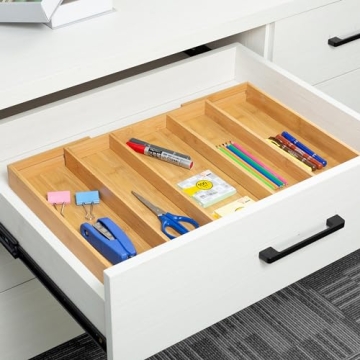 Utoplike Bamboo Expandable Kitchen Drawer Organizer