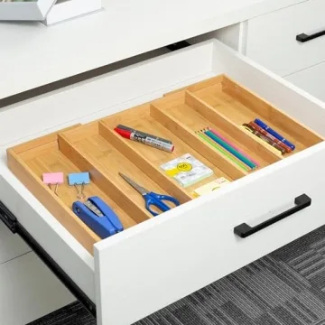 Utoplike Bamboo Expandable Kitchen Drawer Organizer
