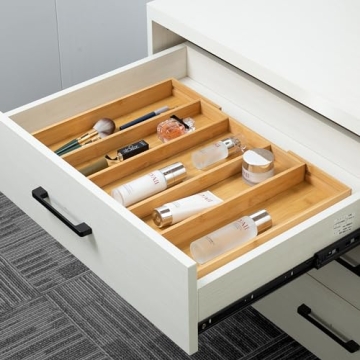Utoplike Bamboo Expandable Kitchen Drawer Organizer