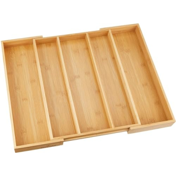 Utoplike Bamboo Expandable Kitchen Drawer Organizer