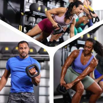 TRX YBell Neo Series 3-in-1 Kettlebell, Dumbbell and Push Up Bar Workout Equipment | Commercial Grad...