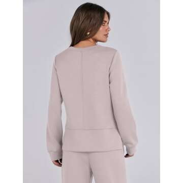 ANRABESS Womens 2 Piece Lounge Sets Sweatsuit Travel Outfits Wide Leg Pants Set 2024 Fall Fashion Tracksuit Clothes Medium