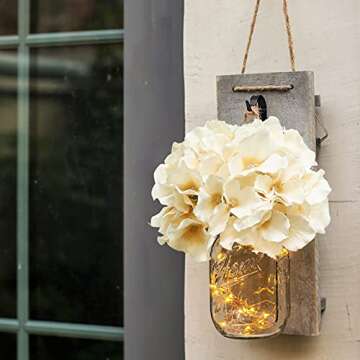 HABOM Rustic Mason Jar Wall Decor Sconces for Home Embrace