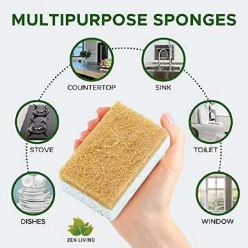 Zen Living Eco-Friendly Natural Sponge 12 Pack