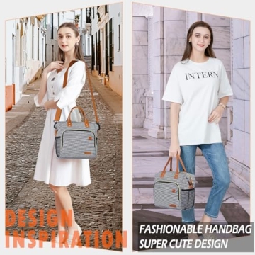 TuErCao Insulated Lunch Bag - Large & Stylish Tote