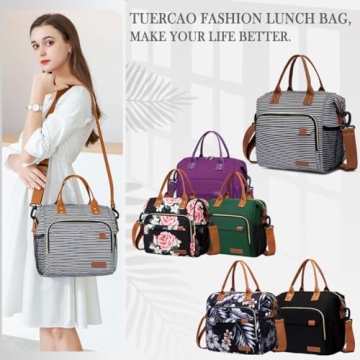 TuErCao Insulated Lunch Bag - Large & Stylish Tote