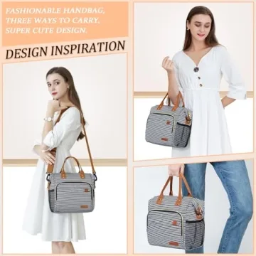 TuErCao Insulated Lunch Bag - Large & Stylish Tote