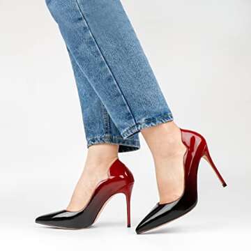 COLETER Middle Heels 3.93" Pointed Toe Dress Shoes for Women