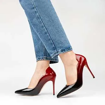 COLETER Middle Heels 3.93" Pointed Toe Dress Shoes for Women