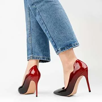 COLETER Middle Heels 3.93" Pointed Toe Dress Shoes for Women