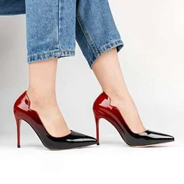 COLETER Middle Heels 3.93" Pointed Toe Dress Shoes for Women