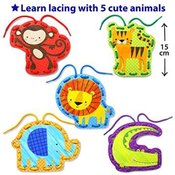 KRAFUN Beginner Preschool Lacing Card Kit - Creative Fun for Kids