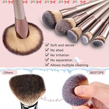 BESTOPE Pro Makeup Brushes Set with Champagne Gold Handle