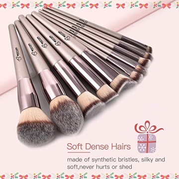 BESTOPE Pro Makeup Brushes Set with Champagne Gold Handle