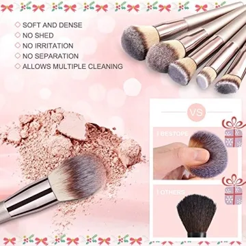 BESTOPE Pro Makeup Brushes Set with Champagne Gold Handle