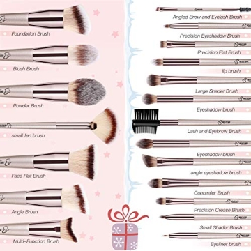 BESTOPE Pro Makeup Brushes Set with Champagne Gold Handle