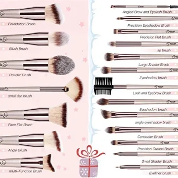 BESTOPE Pro Makeup Brushes Set with Champagne Gold Handle
