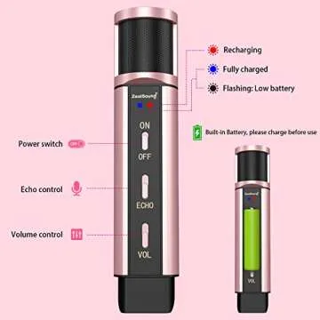 Studio Microphone, ZealSound Condenser Recording & Broadcasting Microphone With Stand Built-in Sound Card Echo Recording Karaoke Singing for Phone PC Garageband Smule Live Stream & YouTube (Rose Gold)