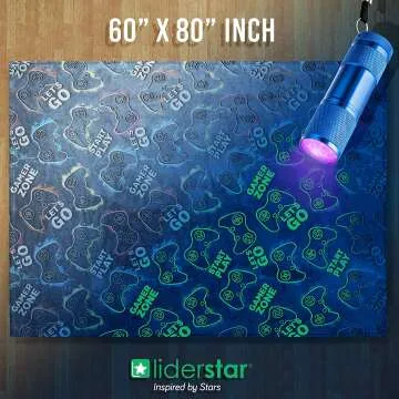 Glow in The Dark Gamer Blanket for Kids and Teens