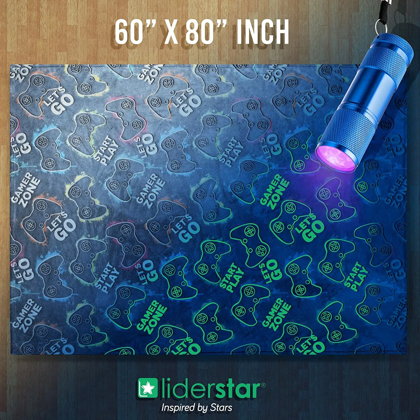 Glow in The Dark Gamer Blanket for Kids and Teens