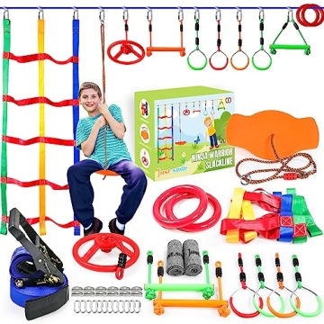 52ft Ninja Warrior Obstacle Course for Kids - Durable Backyard Adventure