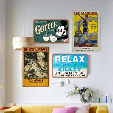 Cartoon Mouse Vintage Metal Tin Sign for Home Decoration