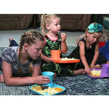 Great Plate Reusable Plastic Plates with Cup Holder