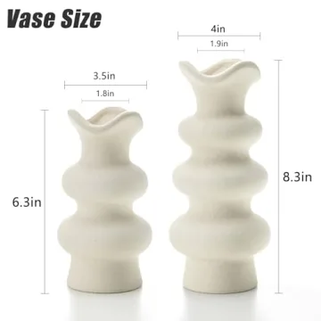 Modern White Ceramic Vases for Home Decor - Ngardk