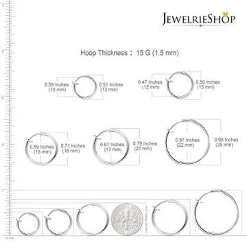JewelrieShop Clip on Hoop Earrings for Non Pierced Wear
