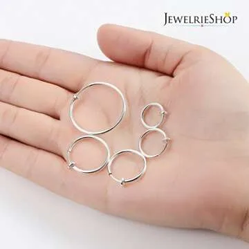 JewelrieShop Clip on Hoop Earrings for Non Pierced Wear