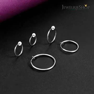 JewelrieShop Clip on Hoop Earrings for Non Pierced Wear