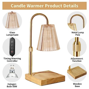 ZXMEAN Candle Warmer Lamp with Dimmer and Timer Features