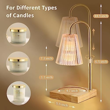 ZXMEAN Candle Warmer Lamp with Dimmer and Timer Features