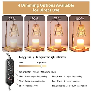 ZXMEAN Candle Warmer Lamp with Dimmer and Timer Features