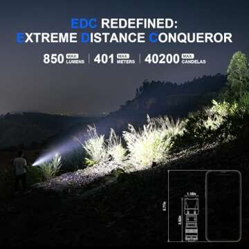 WUBEN T4 Tactical Flashlight Rechargeable for EDC, Small Flashlight Powerful 401M Long Throw, Pocket...