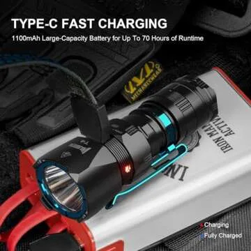 WUBEN T4 Tactical Flashlight Rechargeable for EDC, Small Flashlight Powerful 401M Long Throw, Pocket Flashlight with Tactical/Duty/Lock 3 Modes, Mini Flash Light for Police, Military, and Daily Use