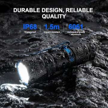 WUBEN T4 Tactical Flashlight Rechargeable for EDC, Small Flashlight Powerful 401M Long Throw, Pocket Flashlight with Tactical/Duty/Lock 3 Modes, Mini Flash Light for Police, Military, and Daily Use