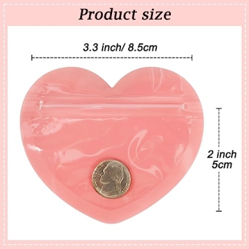 100pcs Heart-Shaped Ziplock Bags for Jewelry and Crafts