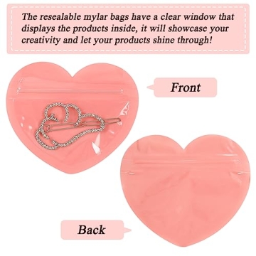 100pcs Heart-Shaped Ziplock Bags for Jewelry and Crafts