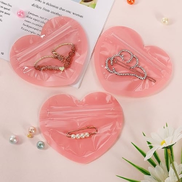 100pcs Heart-Shaped Ziplock Bags for Jewelry and Crafts