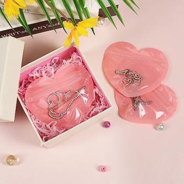 100pcs Heart-Shaped Ziplock Bags for Jewelry and Crafts